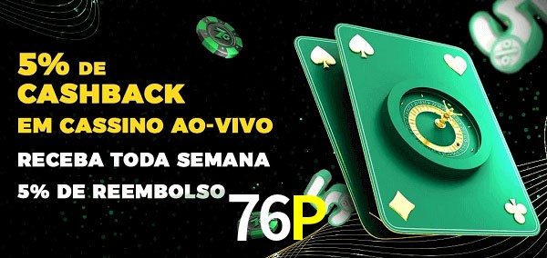 Promoções do cassino ao Vivo 76P